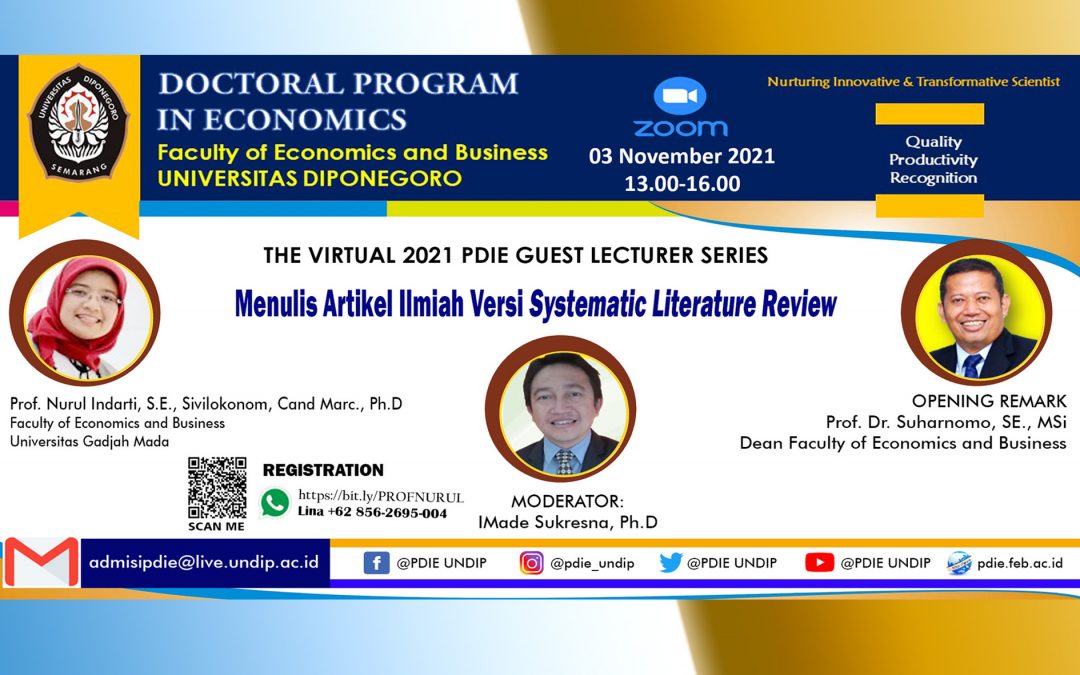 PDIE Guest Lecturer Series: Prof. Nurul Indarti, S.E., Sivilokonom, Cand Marc., Ph.D