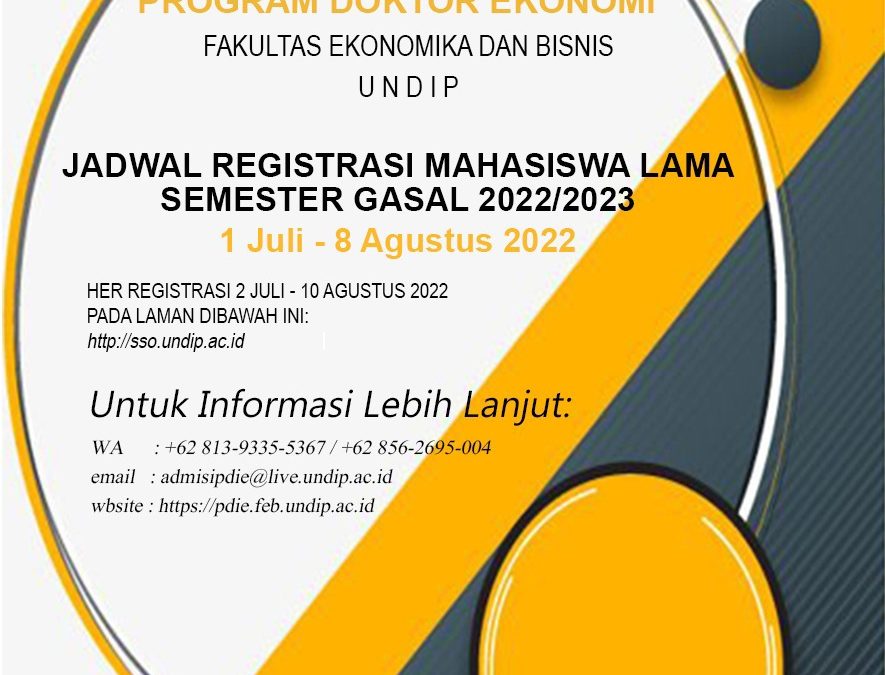 Jadwal Registrasi Mahasiswa Lama Semester gasal 2022/2023