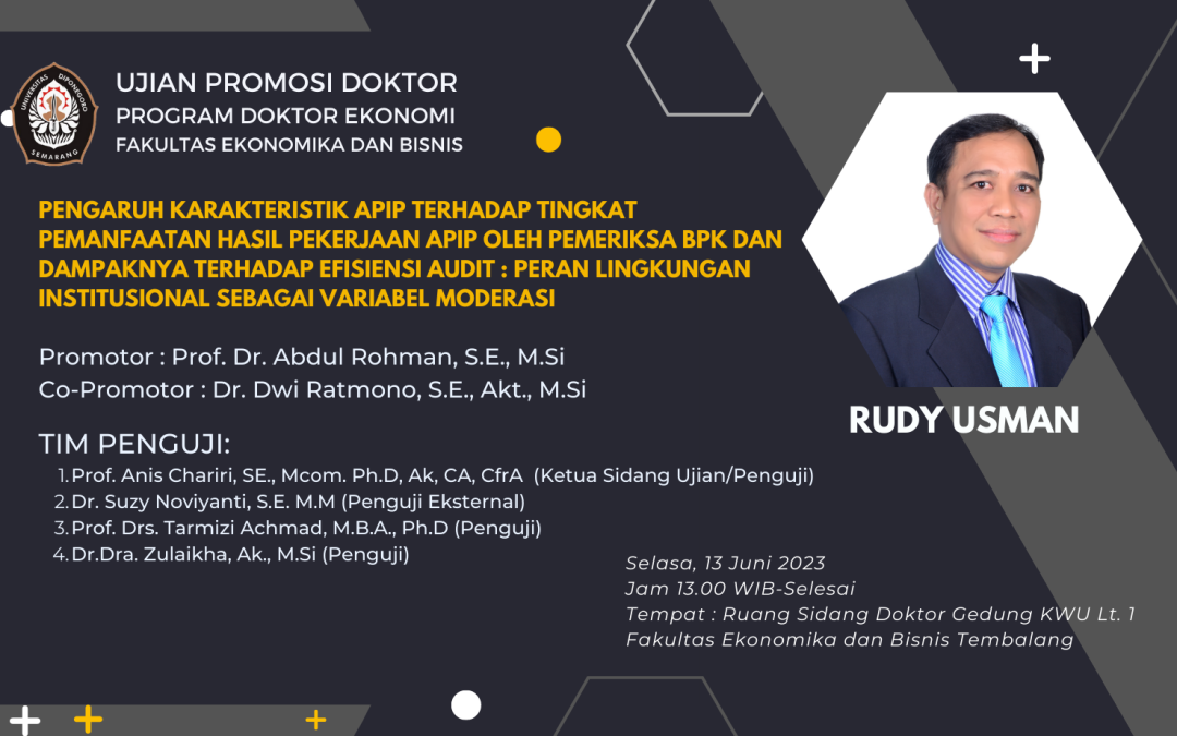 Ujian Promosi Doktor An, Rudy Usman