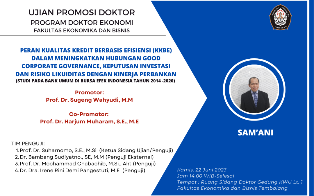 Ujian Promosi Doktor : Sam’ani