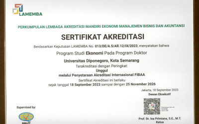 Program Doktor Ekonomi Undip Raih Akreditasi Unggul dari LAMEMBA