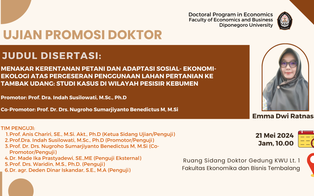 Ujian Promosi Doktor: Emma Dwi Ratnasari