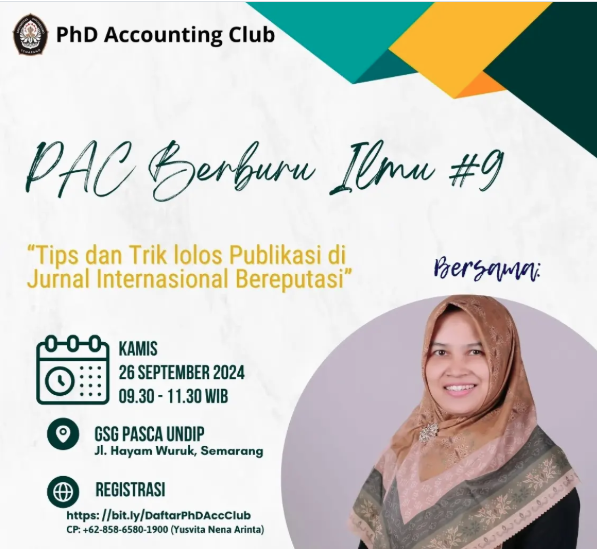 PhD Accounting Club Undip “Tips Lolos Publikasi di Jurnal Internasional”